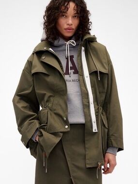 GAP x Victoria Beckham Olive Utility Parka Jacket/ S-M/ NWT